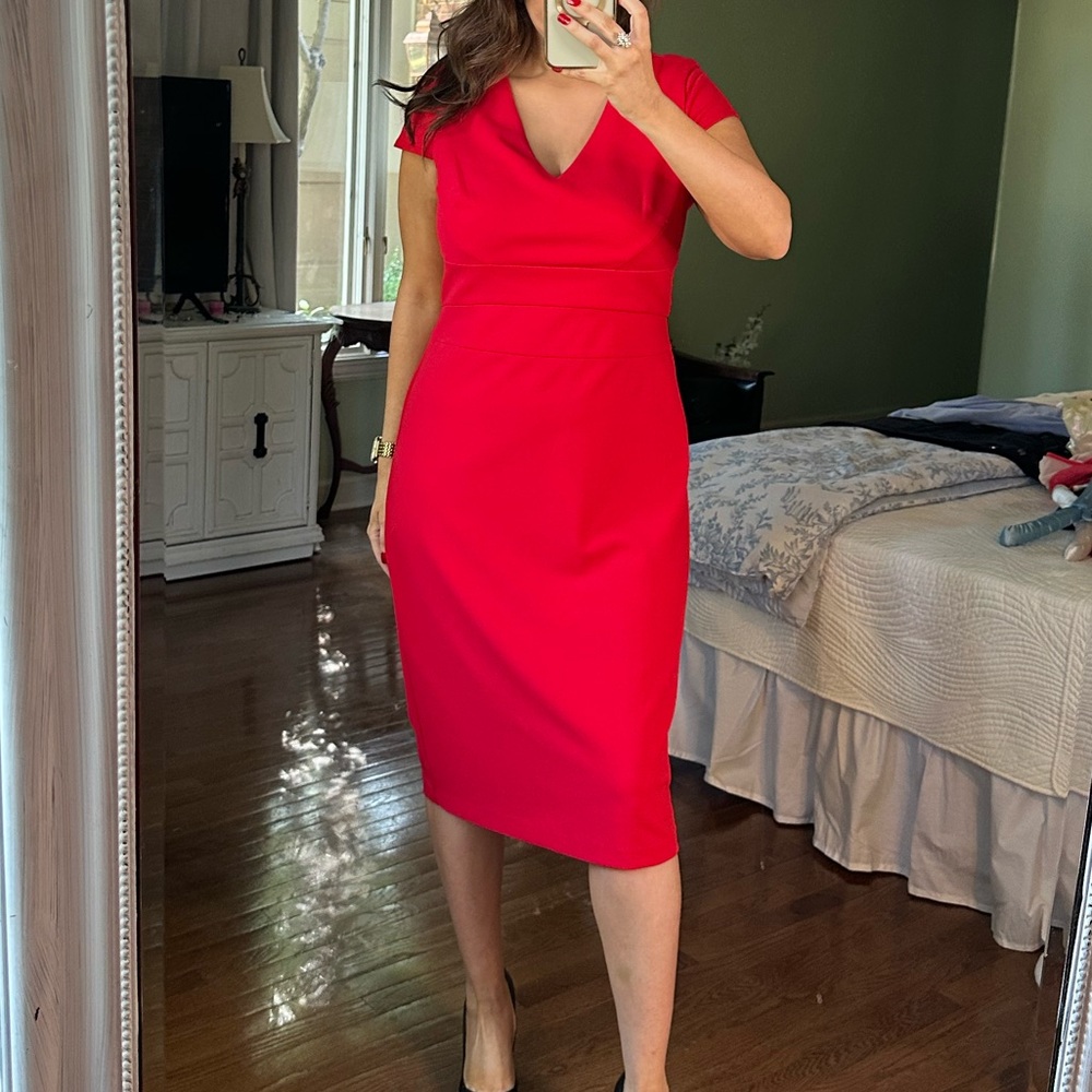 Donna Morgan Vibrant Red Midi Dress